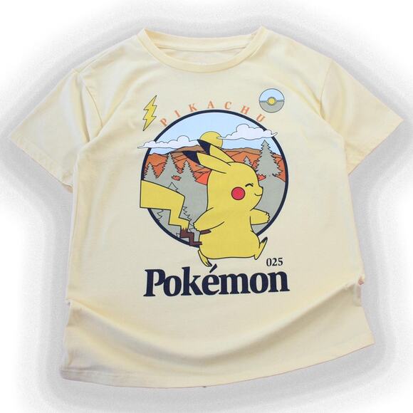 Yellow Pikachu Pokémon graphic tee - Picture 1 of 6